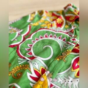 Haute Hippie Vintage Green Paisley Tie Blouse | Size Small
